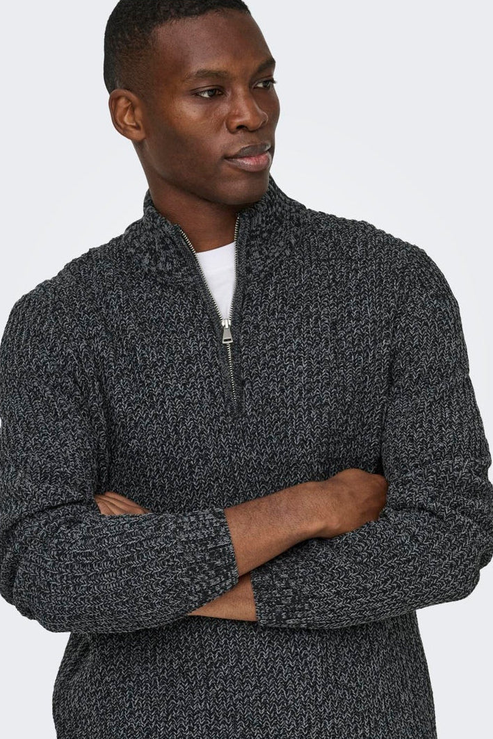 ONLY & SONS Join Reguler Fit High Neck Knit Black - Image 6