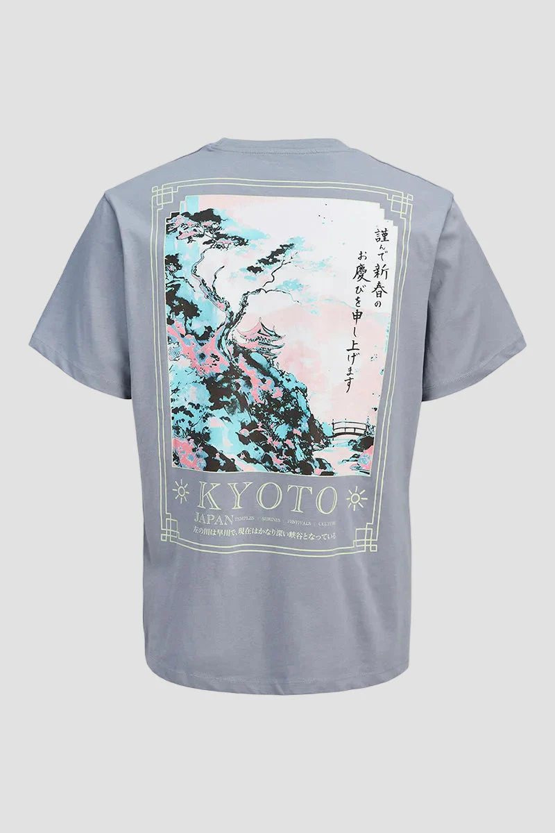 Jack & Jones Bradley Relaxed Fit Kyoto Tee Tradewinds - Image 6