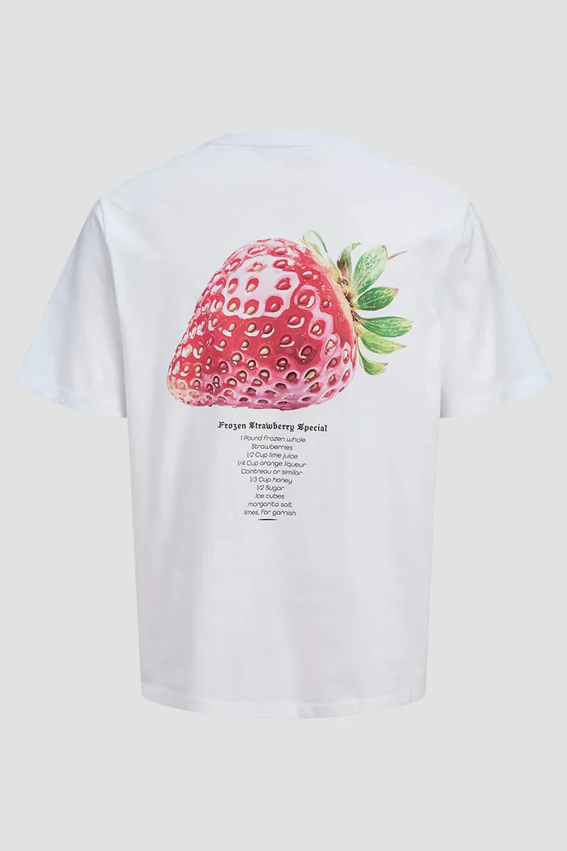 Jack & Jones Bradley Relaxed Fit Fruits Tee Bright White - Image 5
