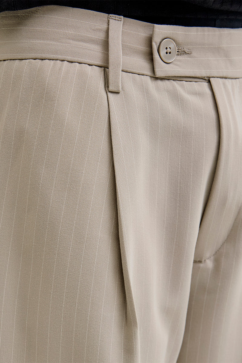 Jack & Jones Bill Bamford Pleated Relaxed Fit Chino Mourning Dove Stripe - Image 2