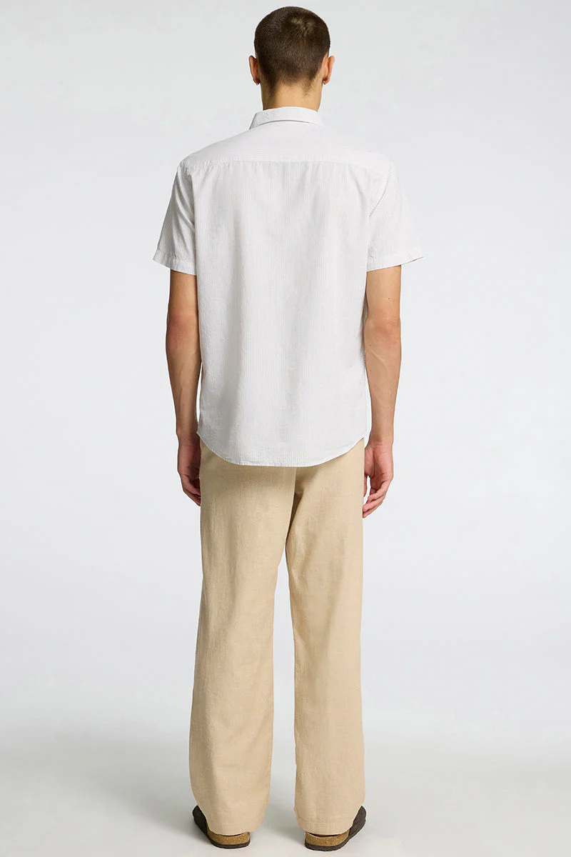 Selected Regular New Linen Shirt SS Pure Cashmere Thin Stripe - Image 4