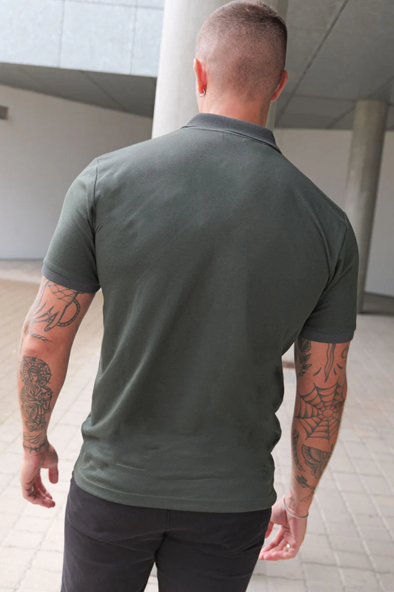 Selected Fave Zip Polo SS Deep Forest - Image 4