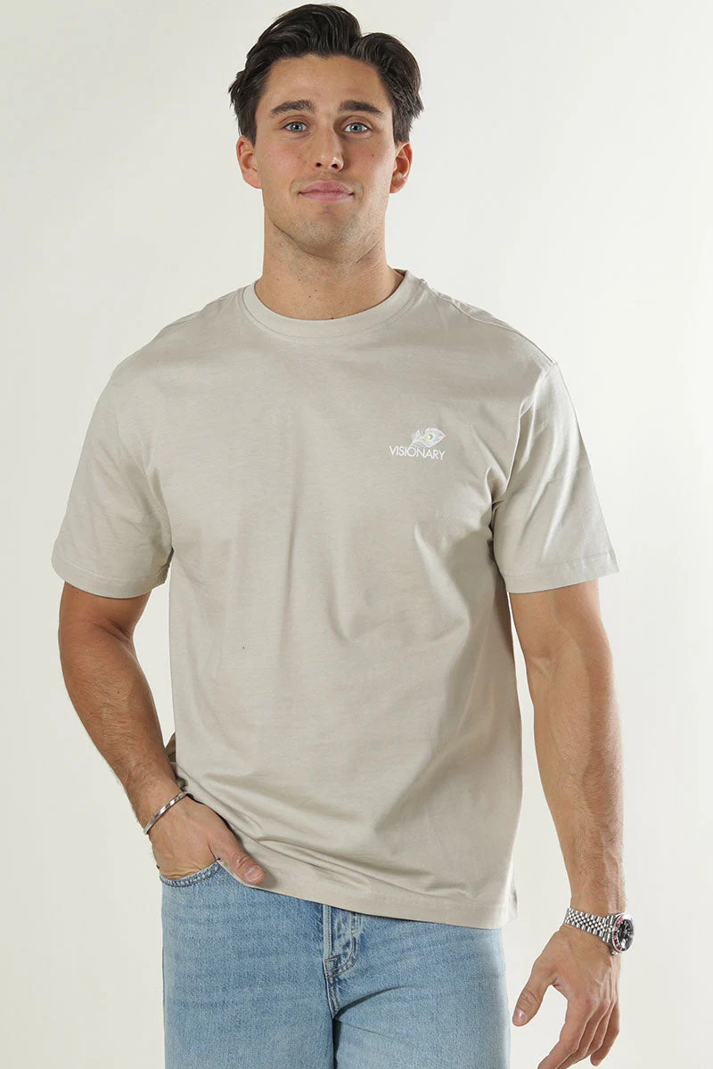 Only & Sons Fred Life RLX SS Print Tee Silver Lining - Image 3
