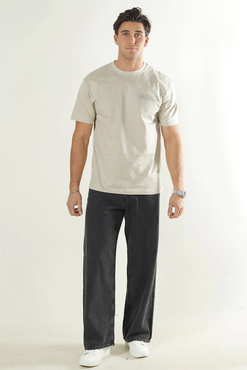 Only & Sons Fred Life Relaxed Fit SS Print Tee Silver Lining - Image 3