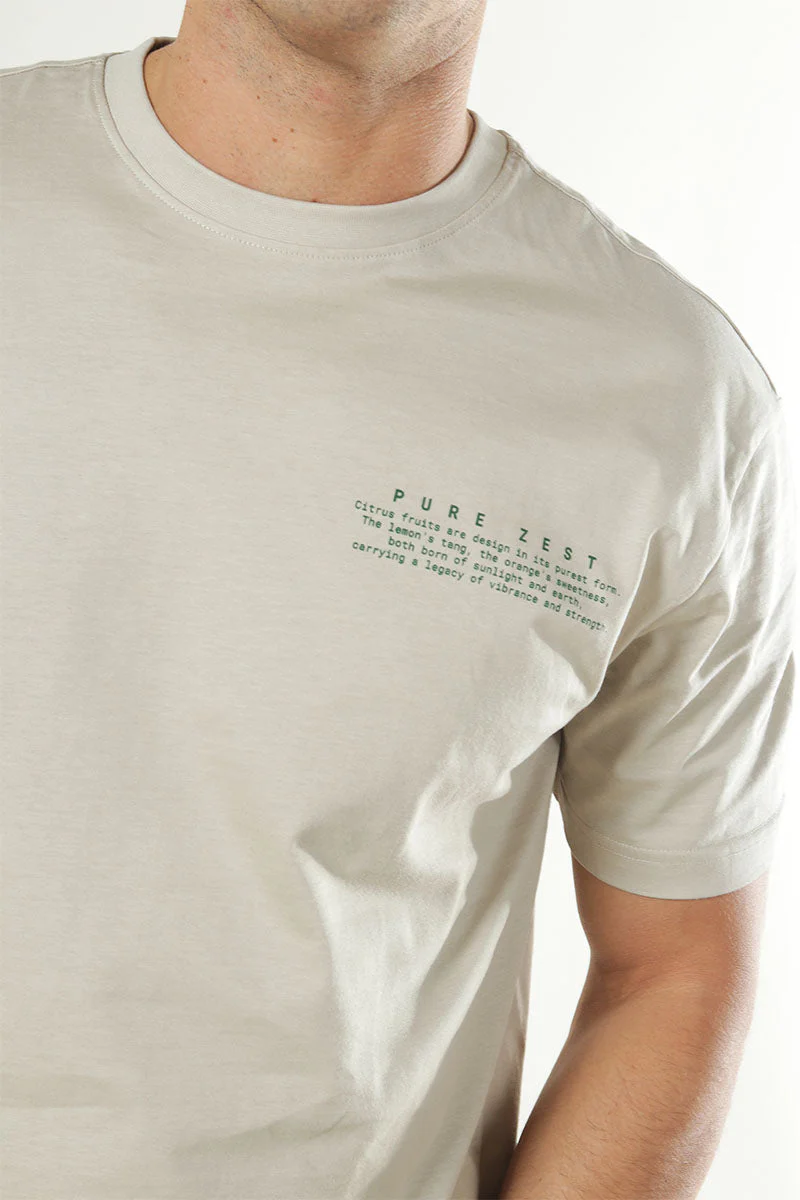 Only & Sons Fred Life Relaxed Fit SS Print Tee Silver Lining - Image 4