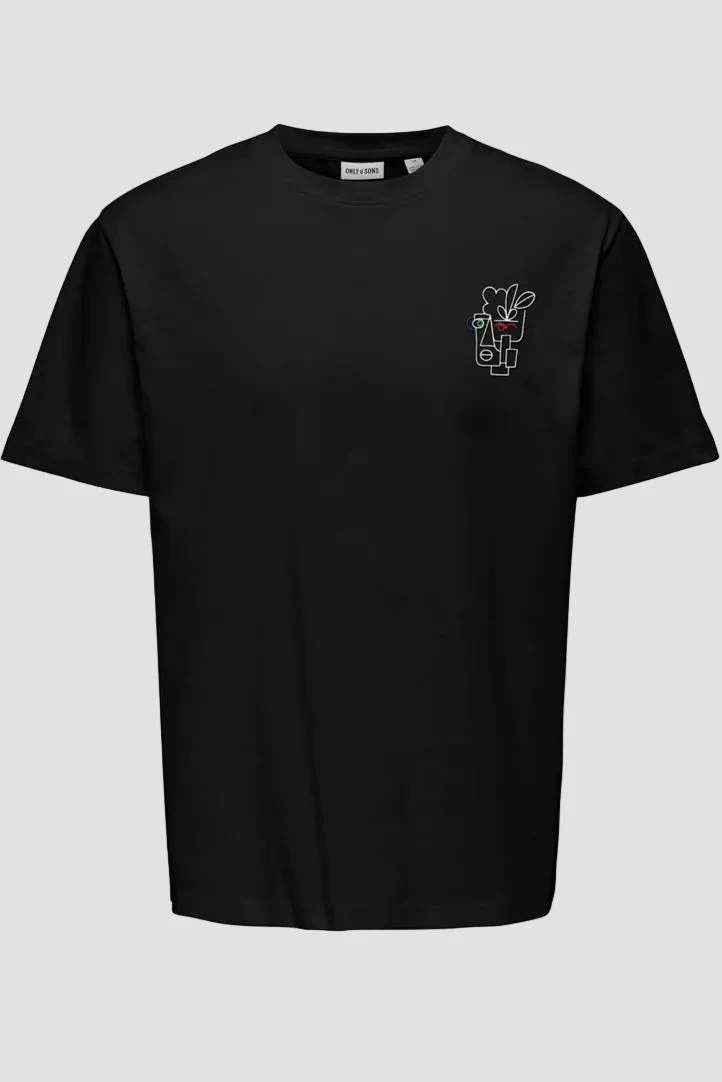Only & Sons Fred Life Rlx Ss Print Tee Black - Image 6