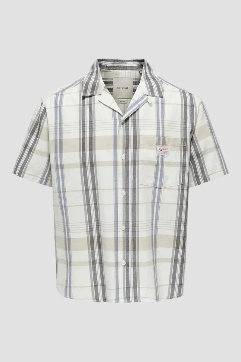 Only & Sons Ebert Rlx Resort SS Shirt Egret - Image 6