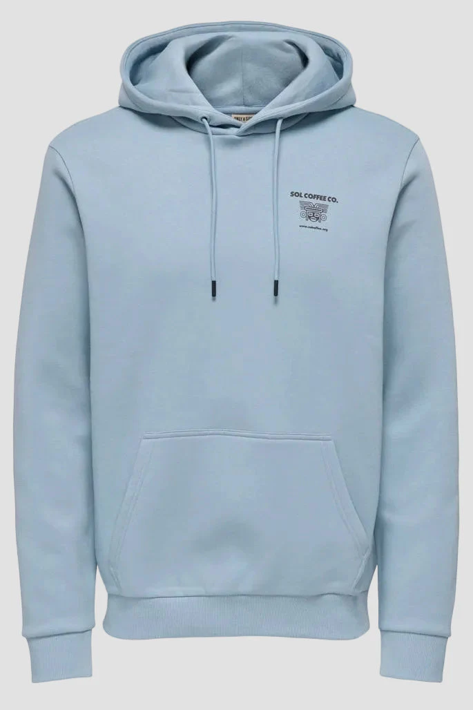 Only & Sons Ceres Food Fiesta Reg Hoodie Blue Fog - Image 6