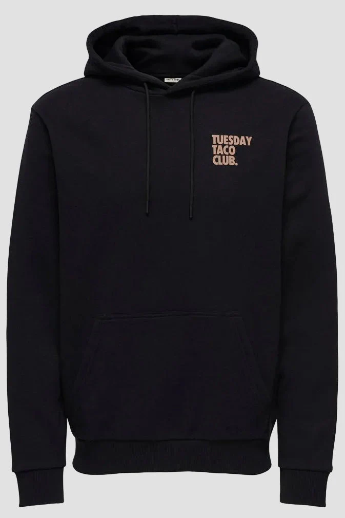 Only & Sons Ceres Food Fiesta Reg Hoodie Black - Image 6