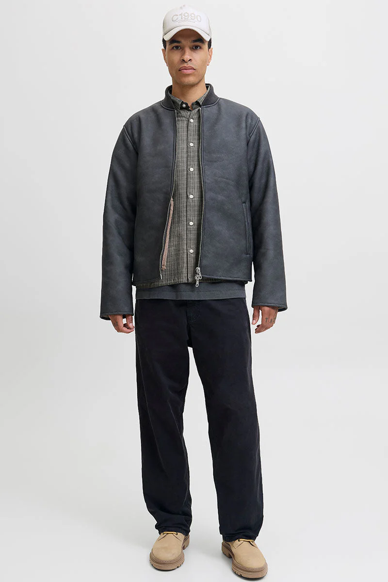 Jack & Jones Fade Overdyed Loose Fit LS Shirt Asphalt - Image 2