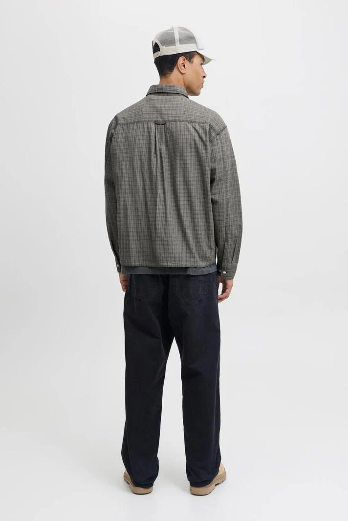 Jack & Jones Fade Overdyed Loose Fit LS Shirt Asphalt - Image 7