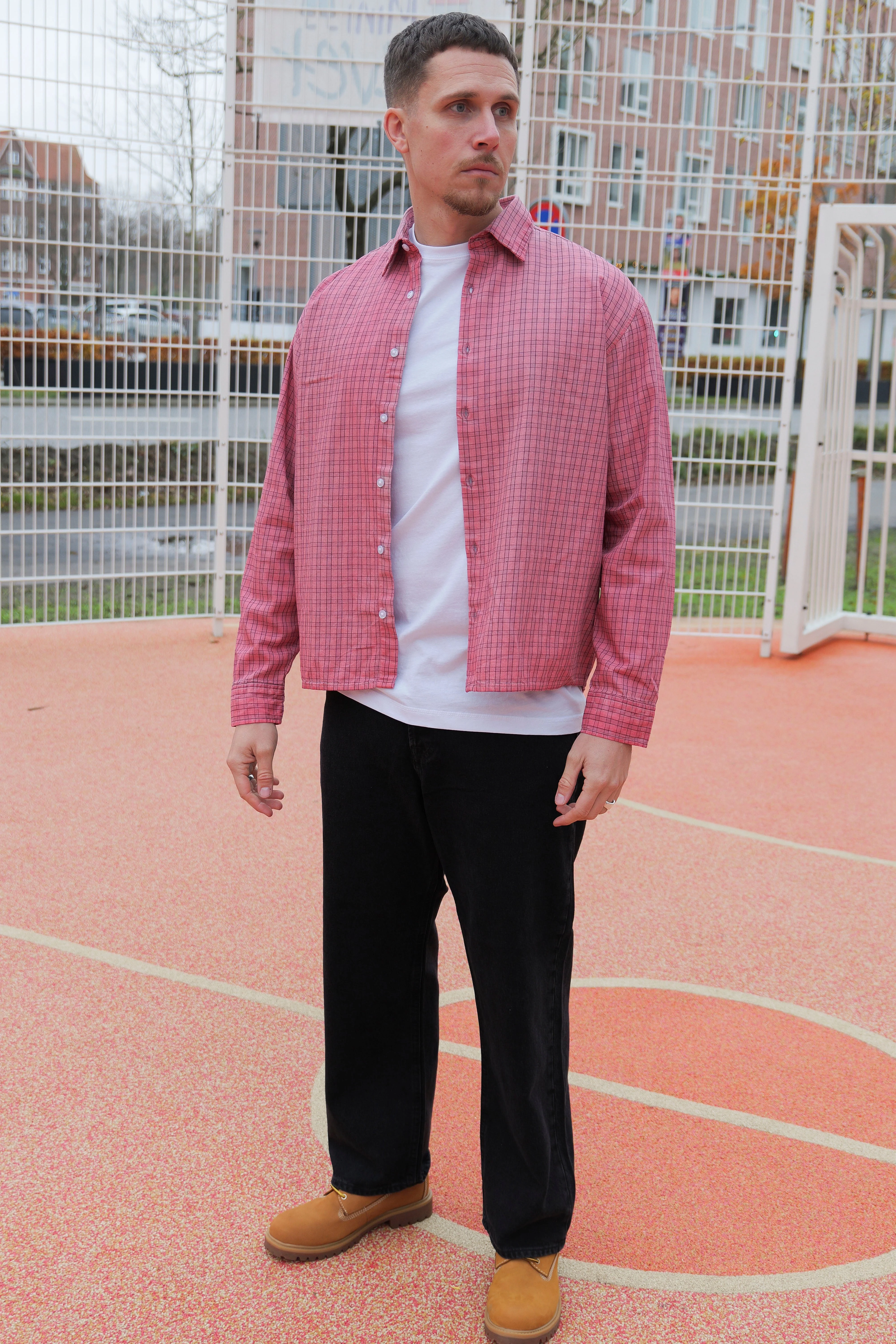Jack & Jones Cofade Overdyed Shirt Ls Hot Pink - Image 2