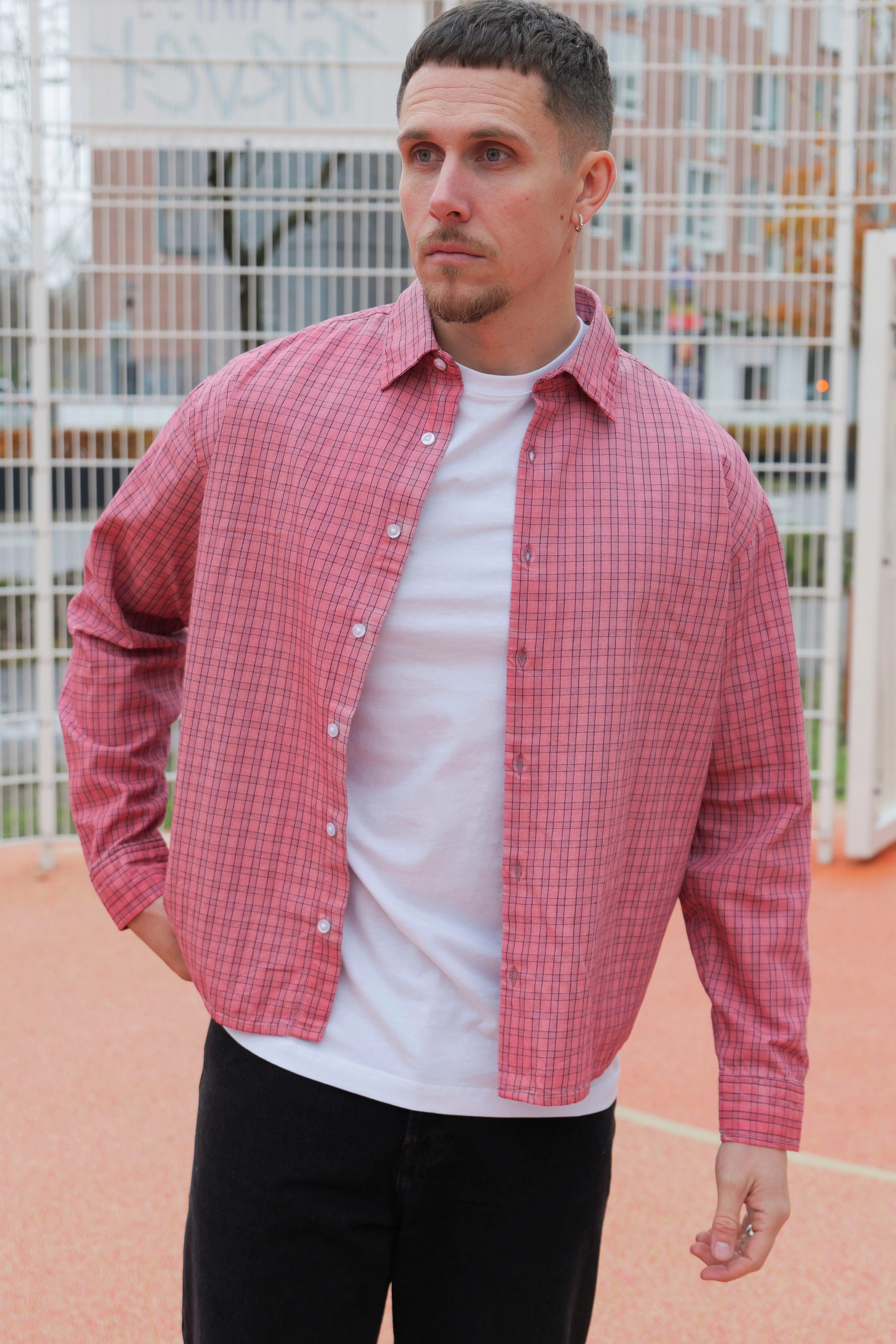 Jack & Jones Cofade Overdyed Shirt Ls Hot Pink - Image 3
