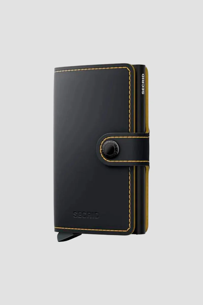 Secrid Miniwallet Matte Black & Ochre