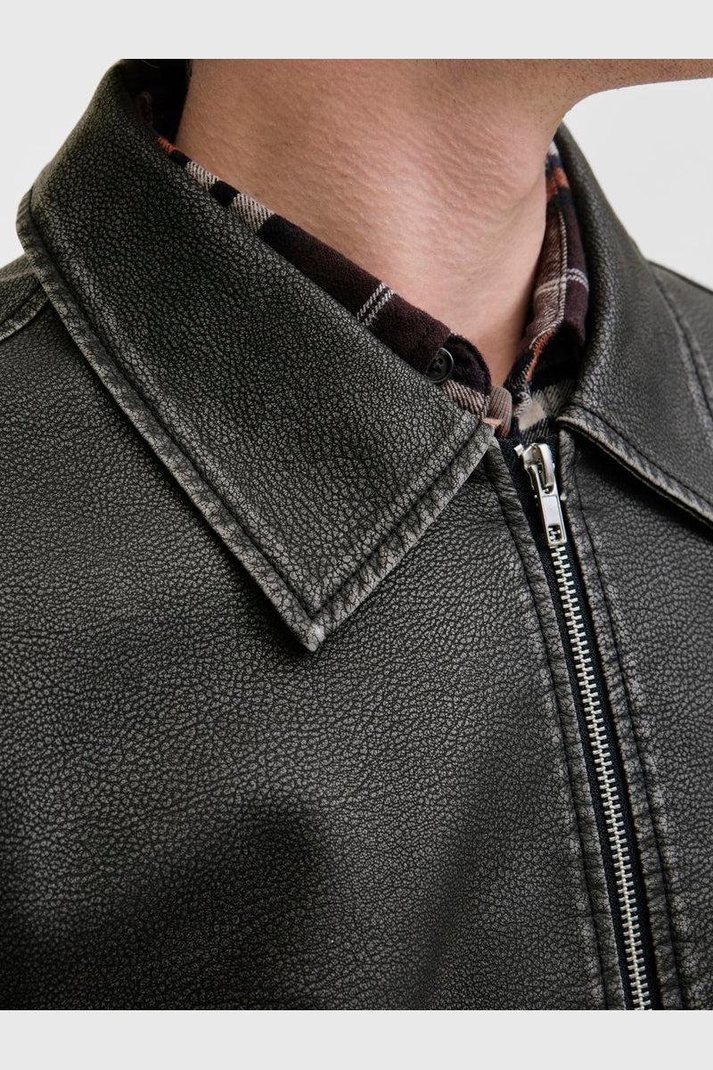 Jack & Jones Casablanca PU Jacket Black - Image 5