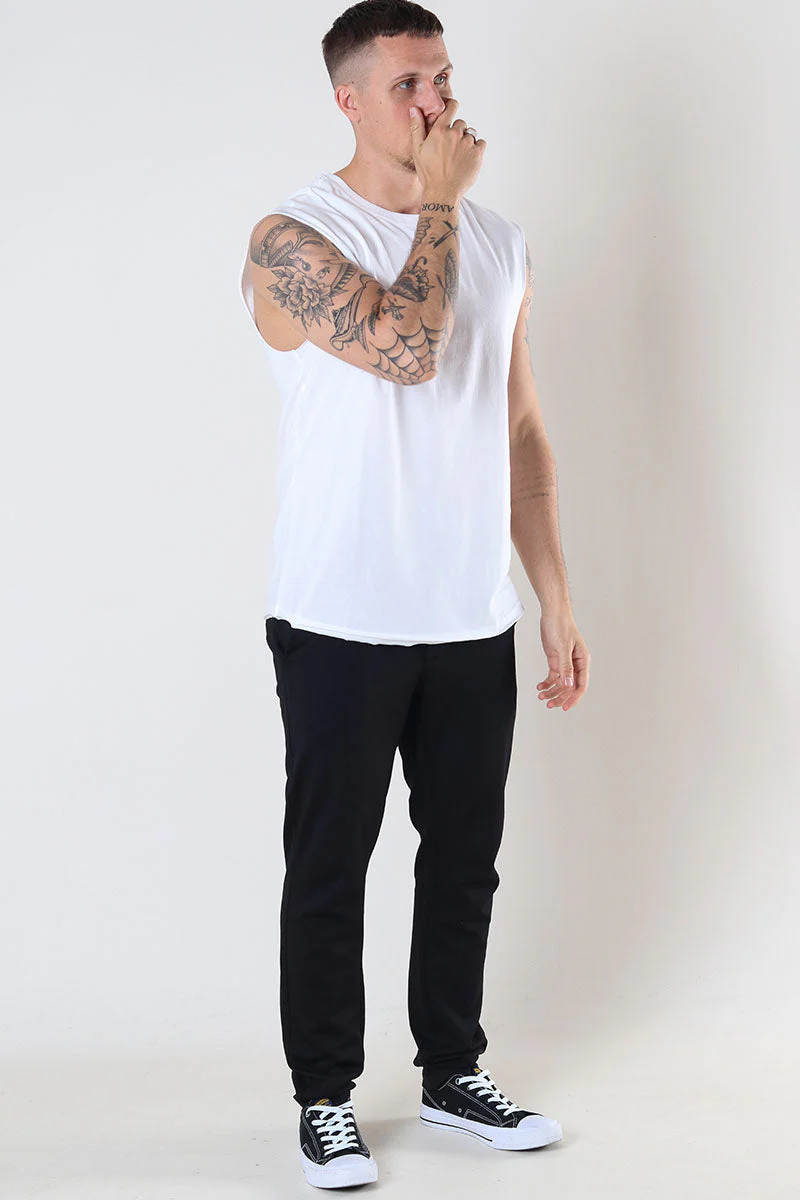 Urban Classics Open Edge Sleeveless Tee White - Image 2