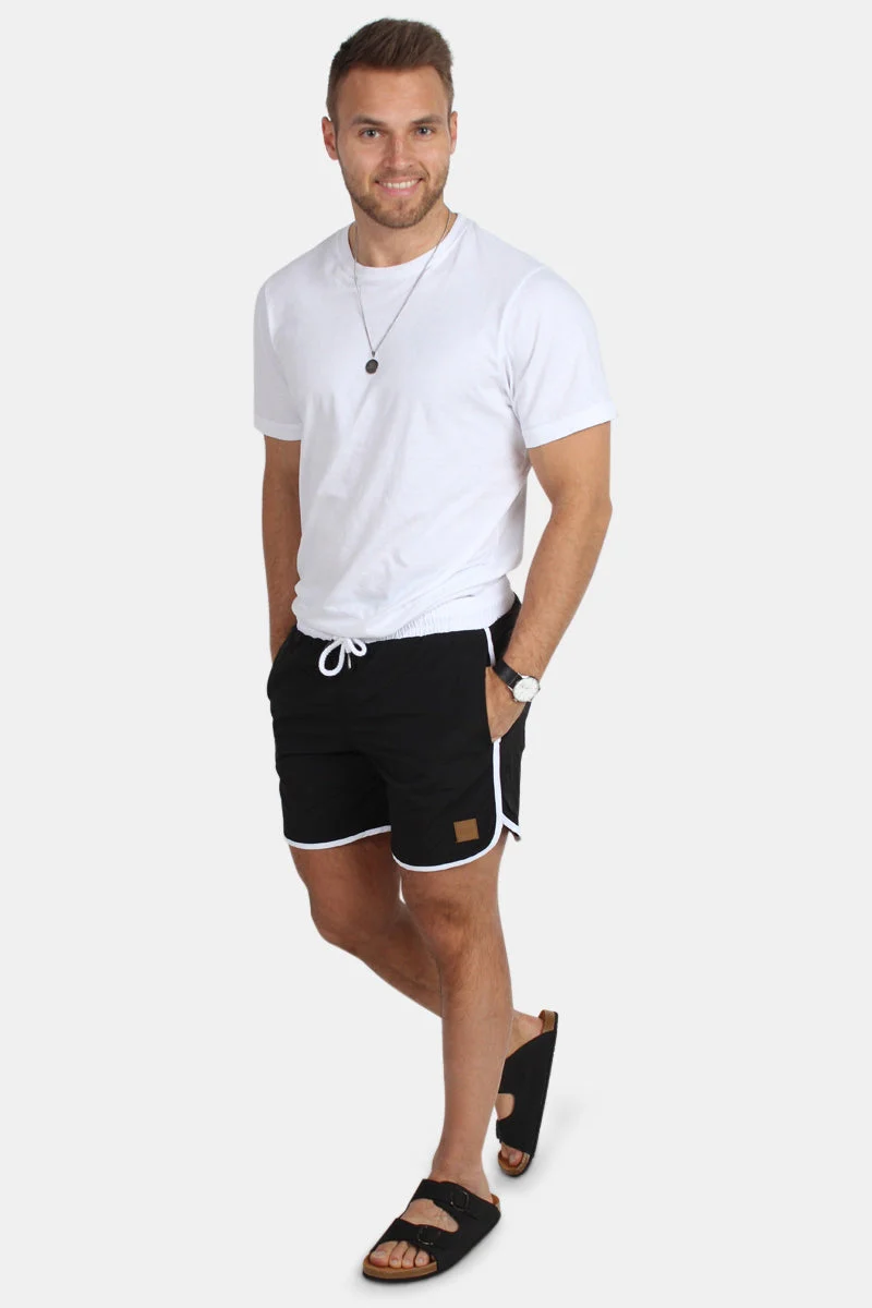 Urban Classics Retro swim shorts Black/White - Image 5