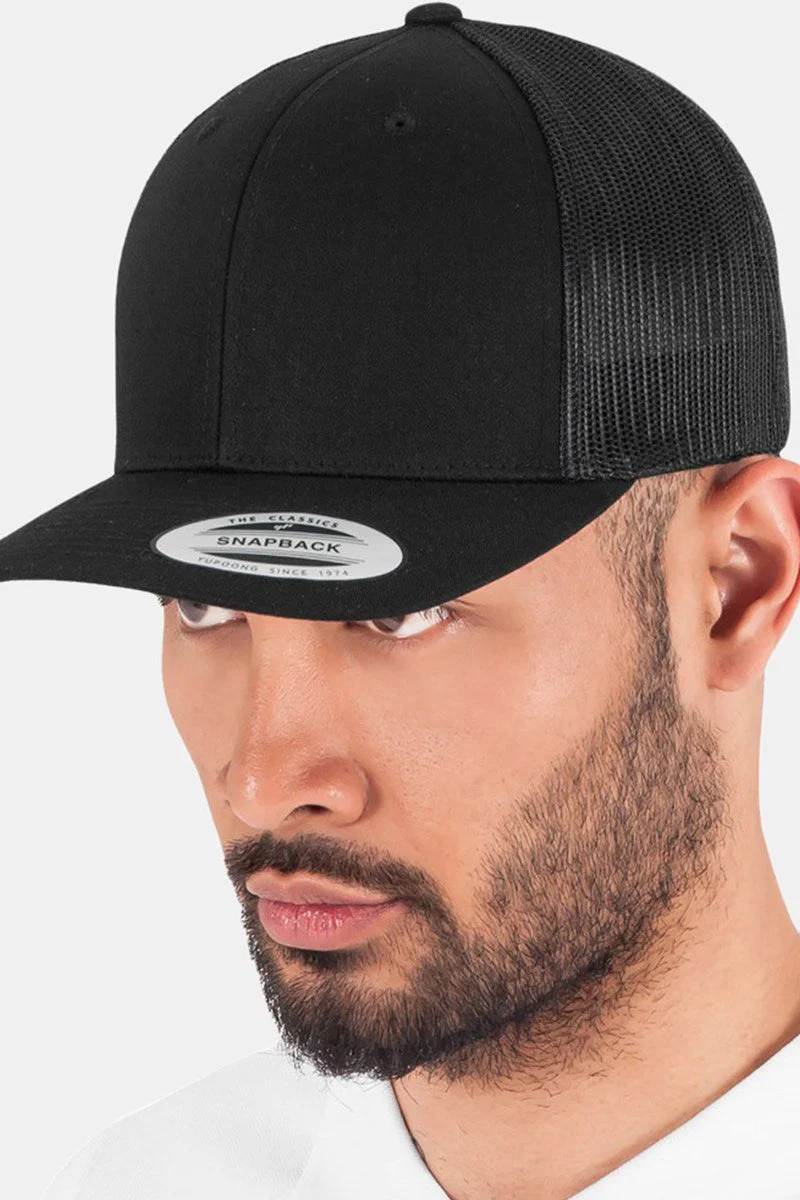 Flexfit Retro Trucker Cap Black - Image 4