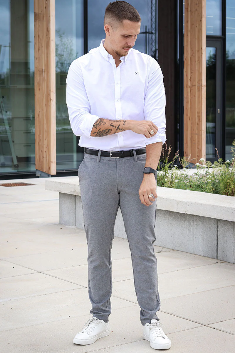 Clean Cut Copenhagen Oxford Stretch Plain L/S White - Image 2