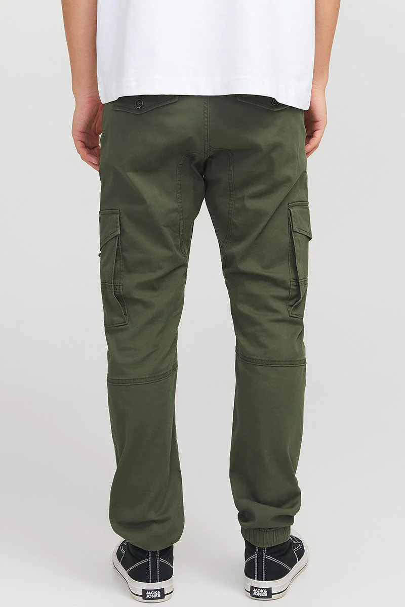 Jack & Jones Paul Flake Cargo Pants Olive Night - Image 4
