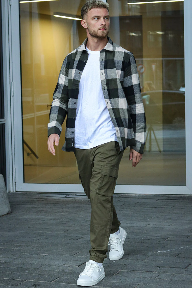 Only & Sons Cam Stage Cargo Cuff Pants Olive Night - Image 2