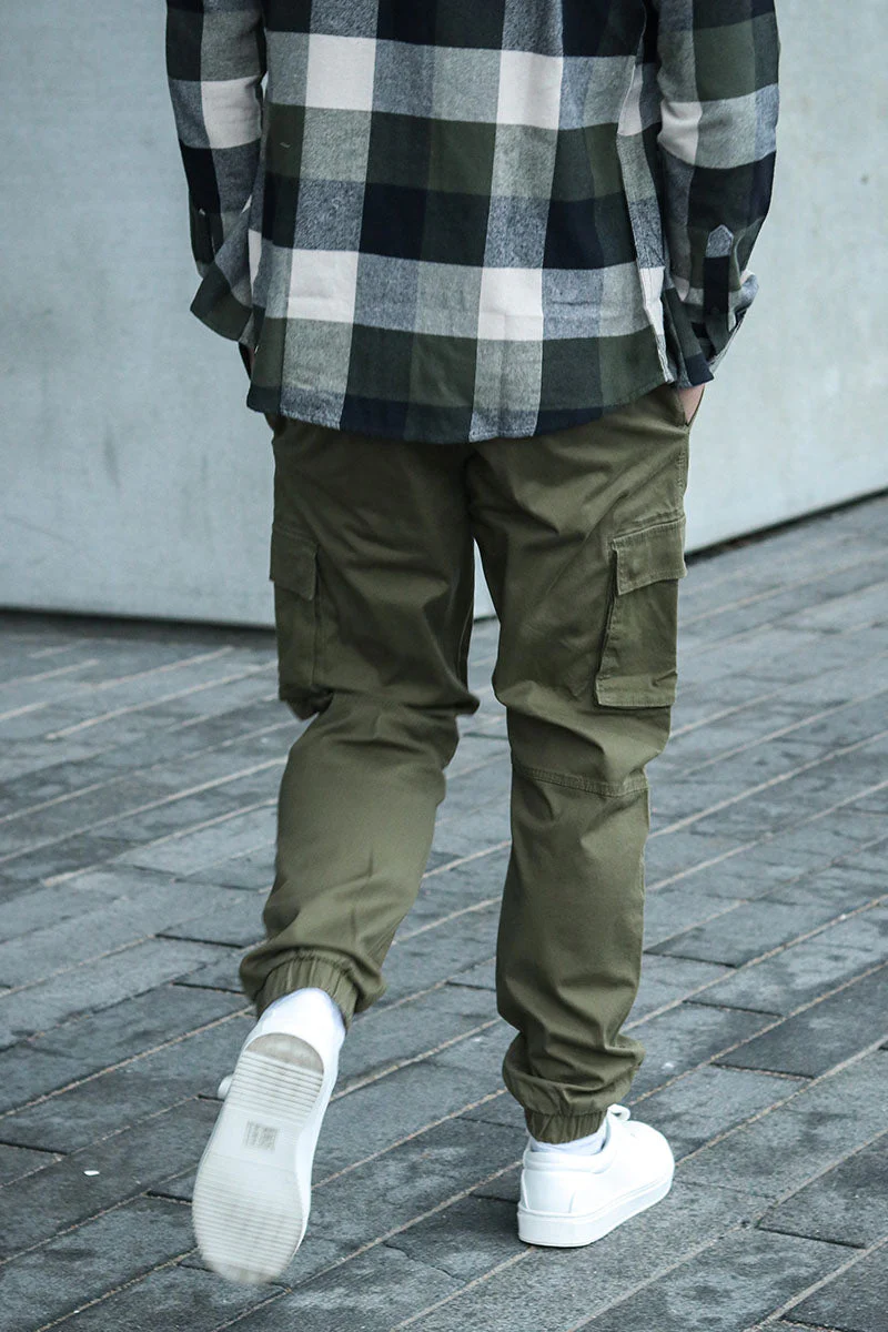 Only & Sons Cam Stage Cargo Cuff Pants Olive Night - Image 6
