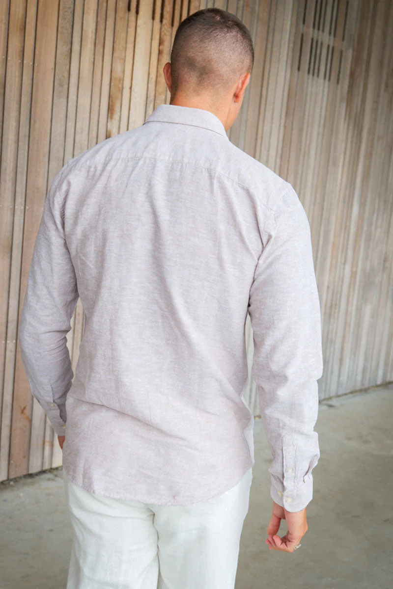 ONLY & SONS Caiden LS Linen Shirt Chinchilla - Image 4
