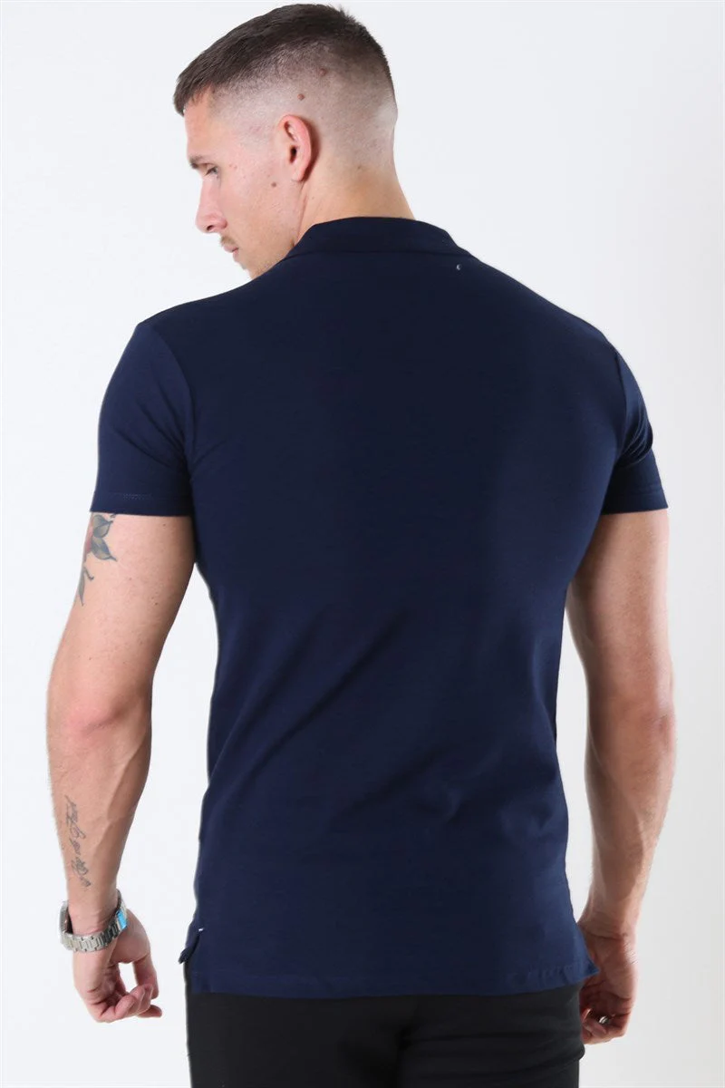 Muscle Fit Stretch Polo SS Blue Navy - Image 4