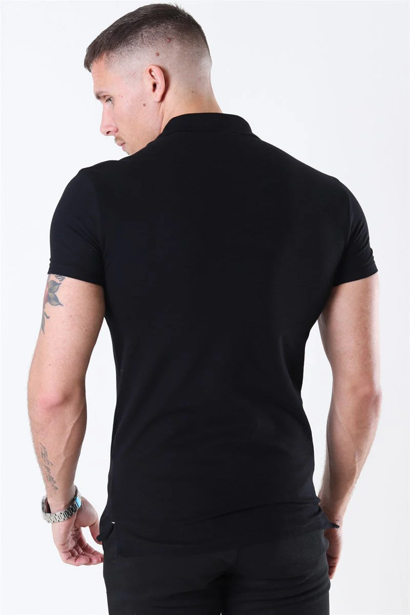 Muscle Fit Stretch Polo SS Black - Image 4