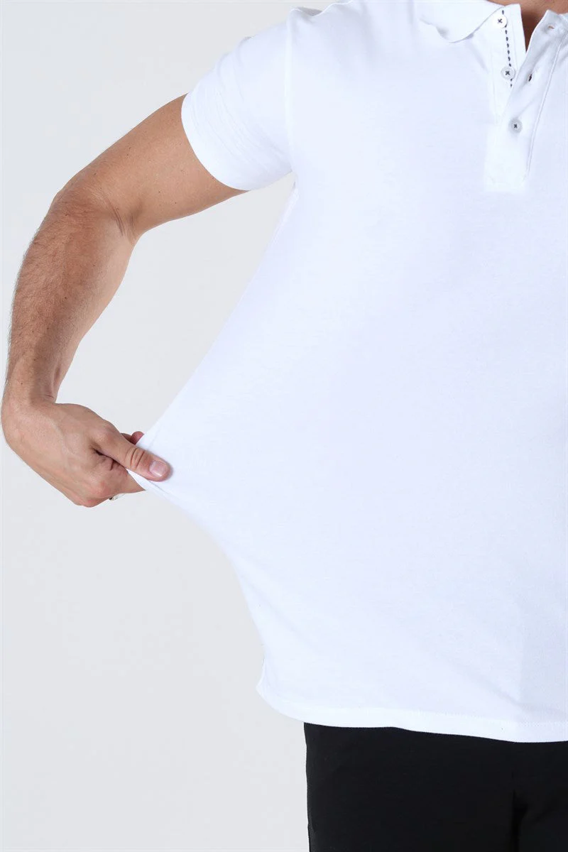 Muscle Fit Stretch Polo SS White - Image 2