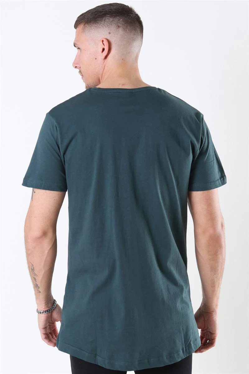 URBAN CLASSICS Shaped Long Tee Bottle Green - Image 3