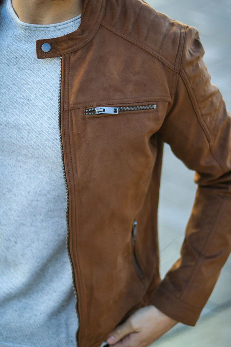 Jack & Jones ROCKY JACKET NOOS Cognac Fake suede - Image 4