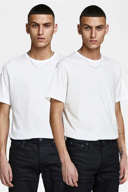 Jack & Jones Basic Crew Tee SS 2-Pack White - Image 2