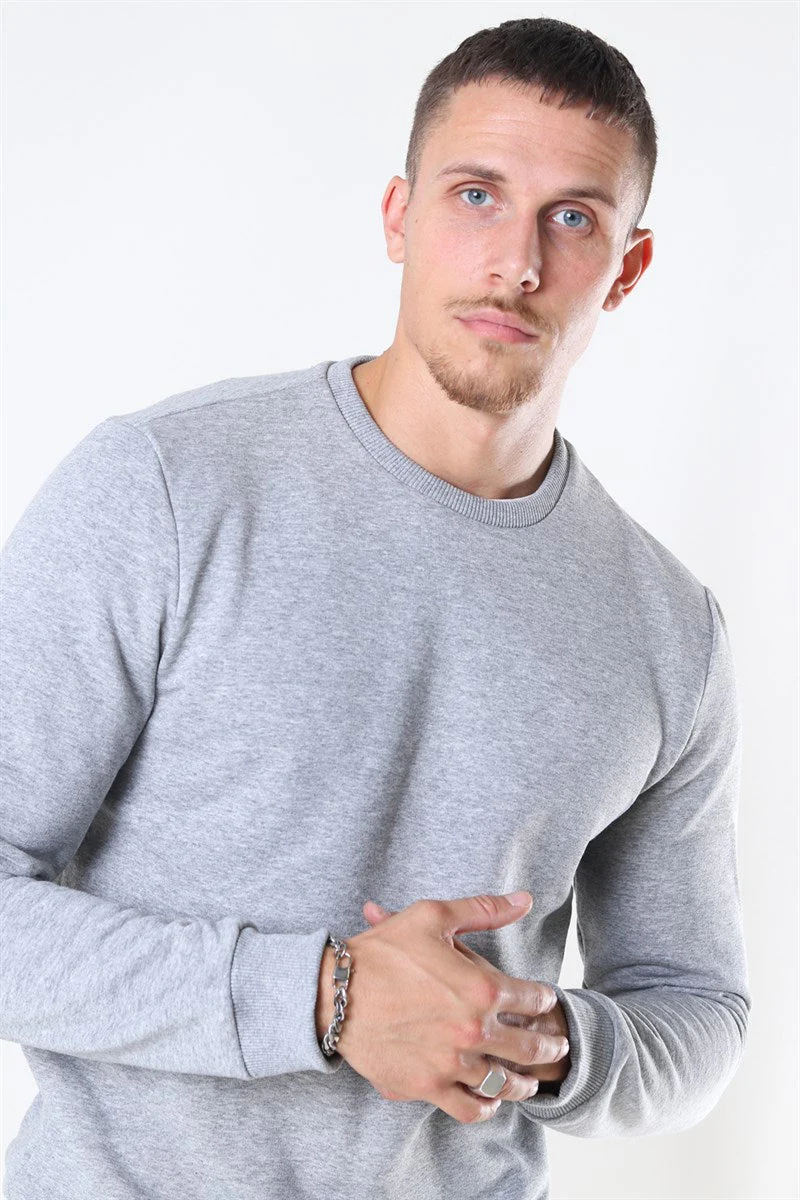 ONLY & SONS CERES CREW NECK Light  Grey Melange - Image 3