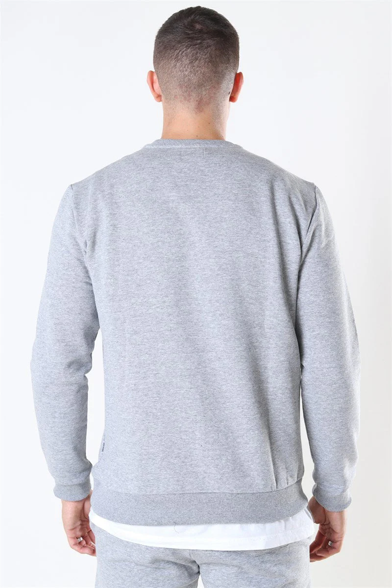 ONLY & SONS CERES CREW NECK Light  Grey Melange - Image 4