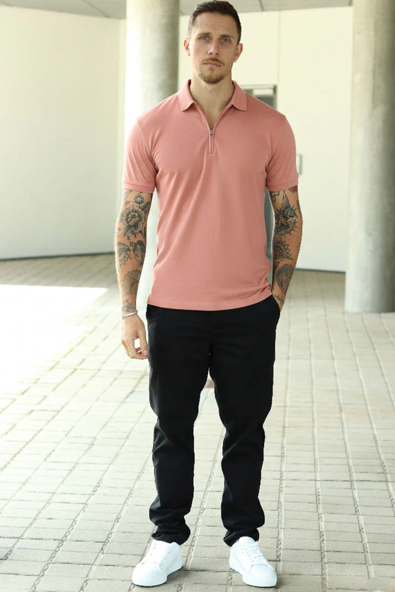 Selected Fave Zip Ss Polo Rose Dawn - Image 2
