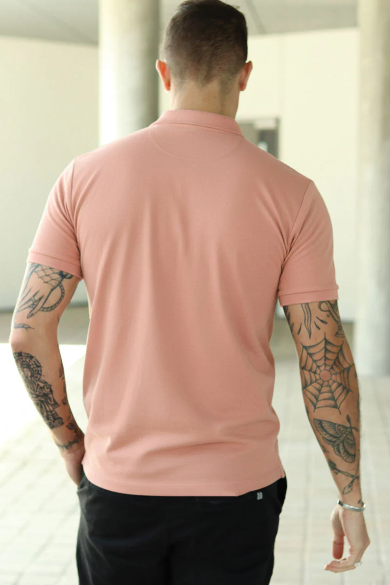 Selected Fave Zip Ss Polo Rose Dawn - Image 4