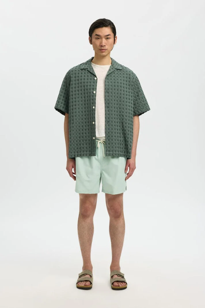 Selected Dane Swimshorts Aqua Gray - Image 2