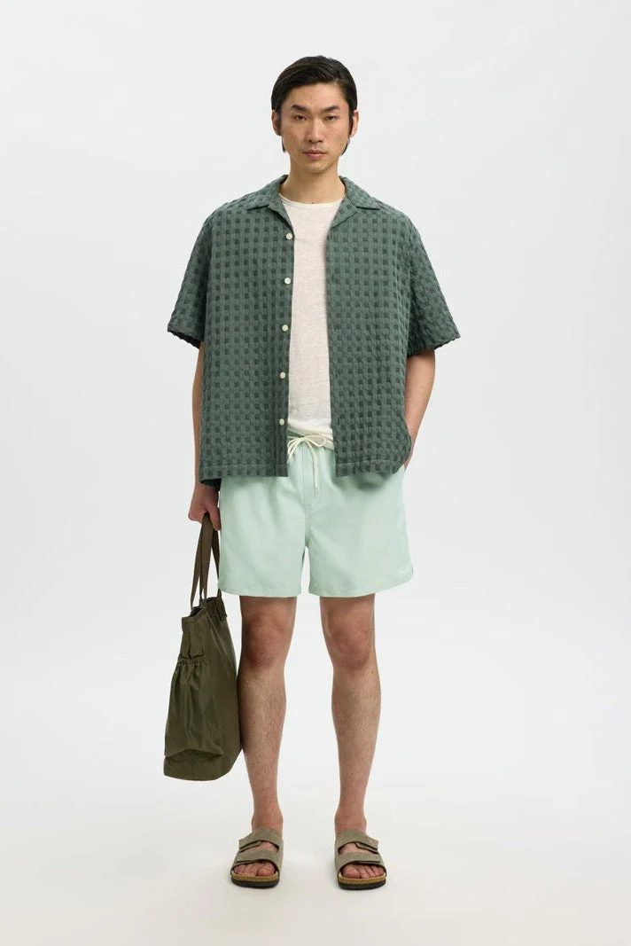 Selected Dane Swimshorts Aqua Gray - Image 4