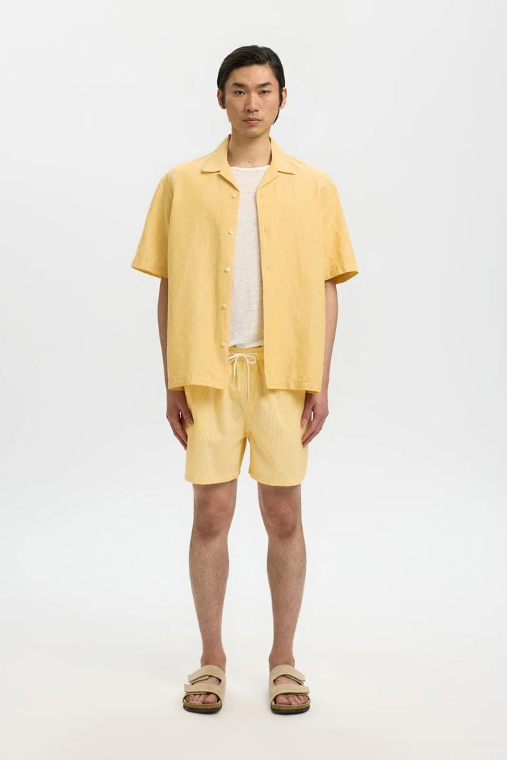 Selected Cooper Seersucker Swimshorts Spectra Yellow - Image 2