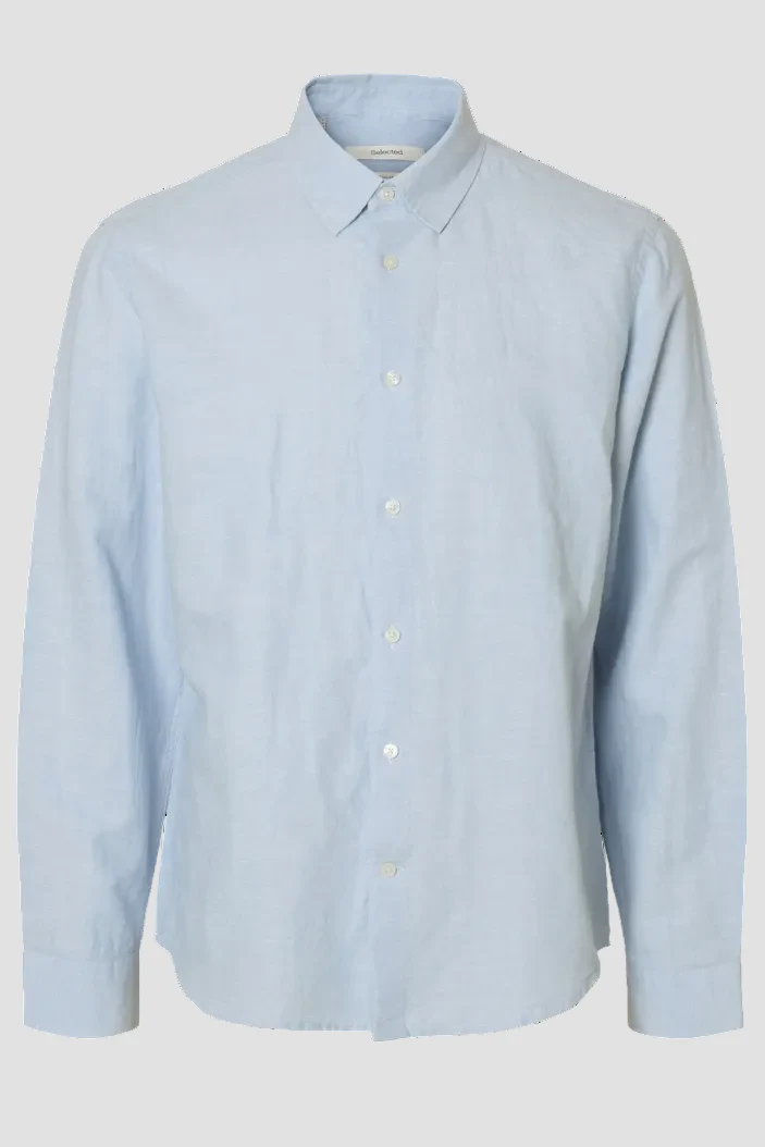 Selected Clay Leinenblend Langarmhemd Dusty Blue - Image 6