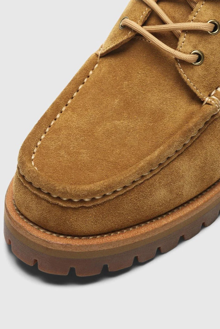Selected Holger Suede Boat Shoe Almond - Image 4
