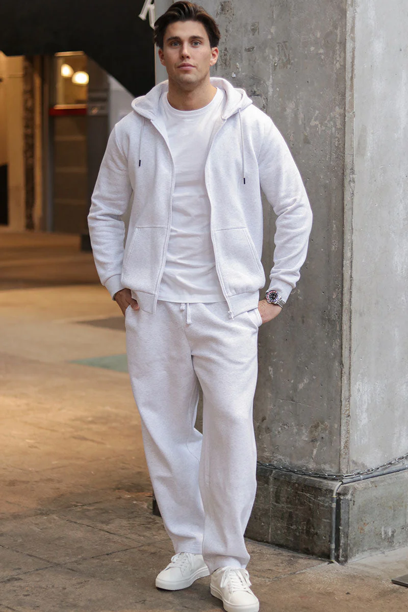 Only & Sons Ceres Zip Hoodie Super Light Grey Melange - Image 2