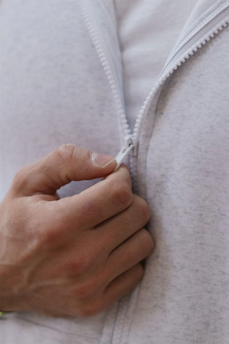 Only & Sons Ceres Zip Hoodie Super Light Grey Melange - Image 3