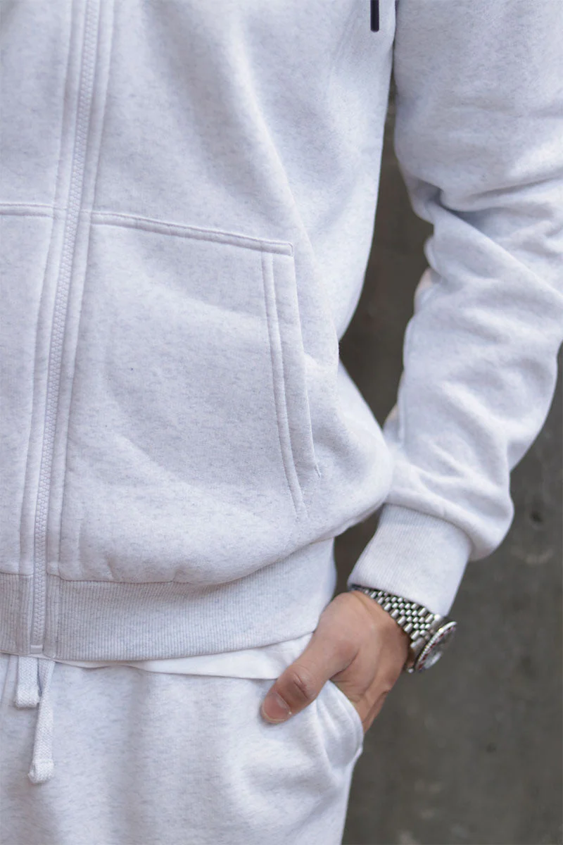 Only & Sons Ceres Zip Hoodie Super Light Grey Melange - Image 5
