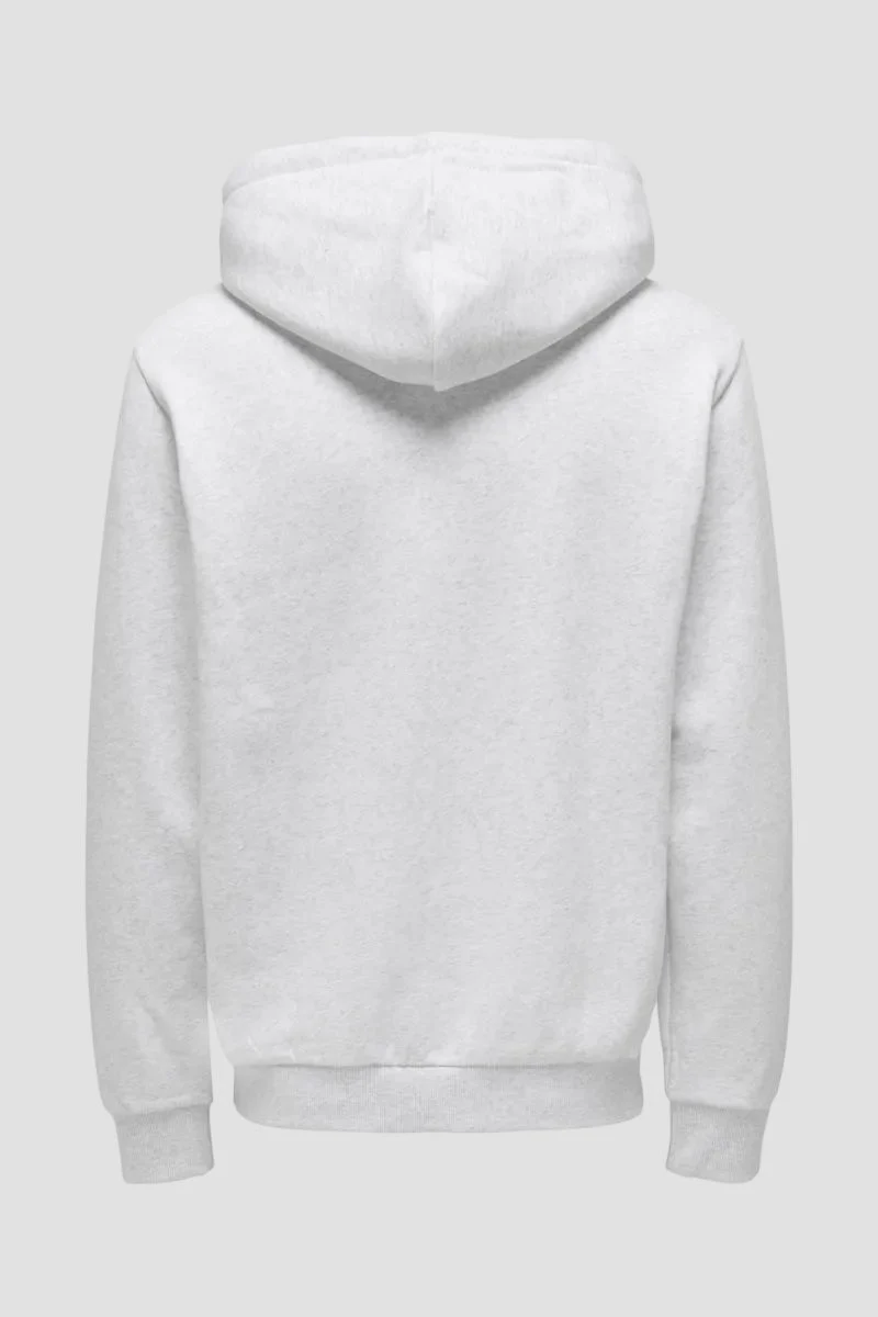 Only & Sons Ceres Zip Hoodie Super Light Grey Melange - Image 9