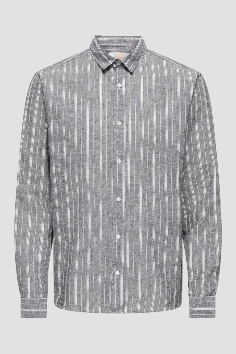 Only & Sons Caiden Life LS STR Linen Blend 660 Dark Sapphire - Image 3