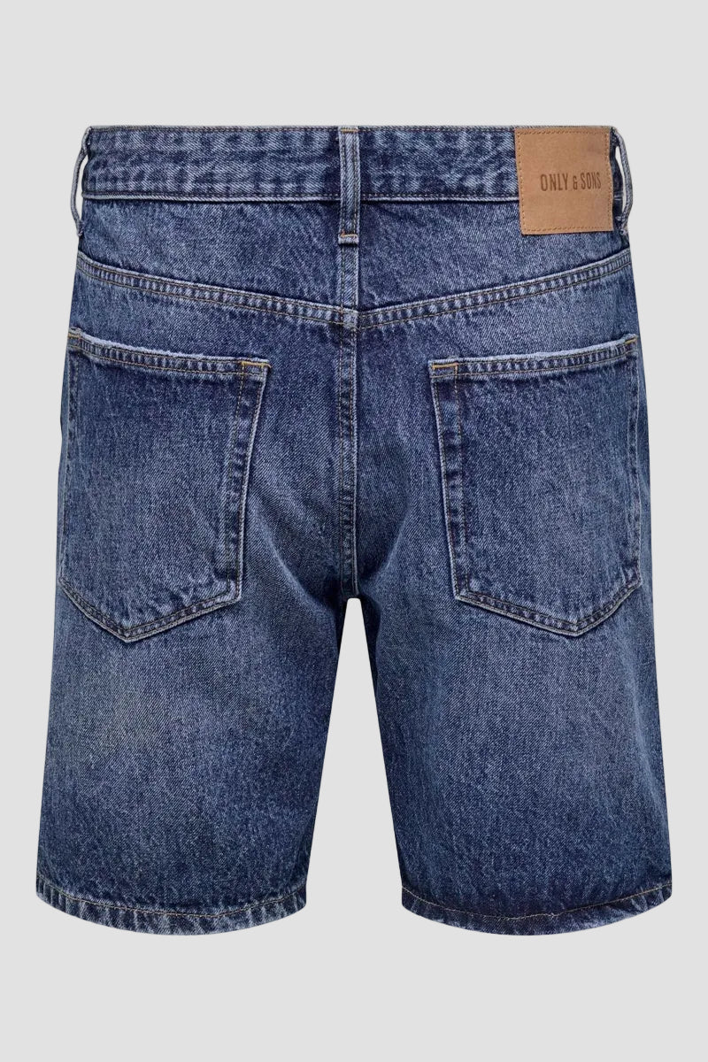 Only & Sons Edge DB 3223 Dark Blue Denim Shorts - Image 2