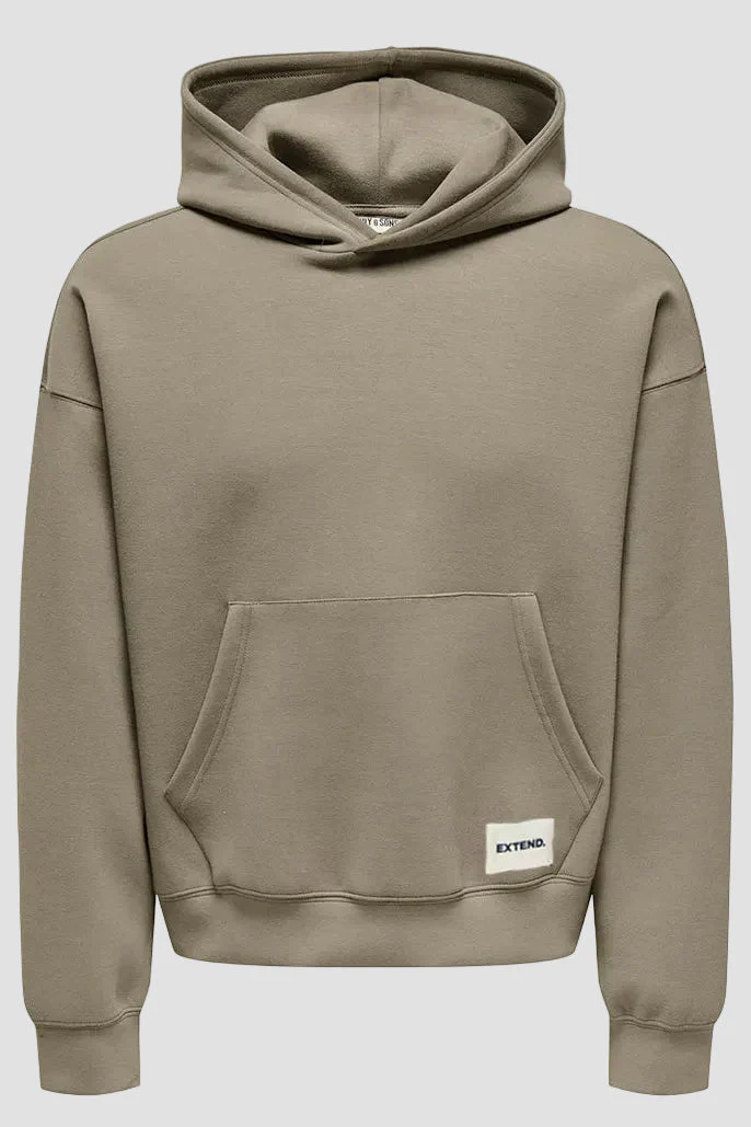 Only & Sons Goyle Boxy Hoodie Walnut - Image 3