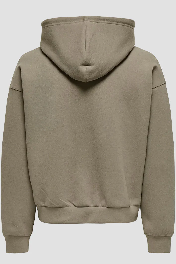 Only & Sons Goyle Boxy Hoodie Walnut - Image 4